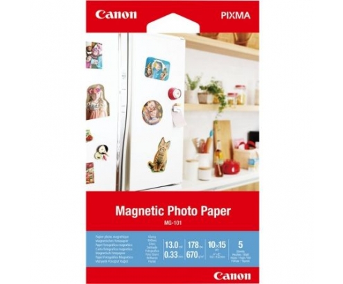 PAPEL FOTOGRAFICO MAGNETICO CANON MG-101 5 HOJAS 10X15CM GLOSSY 3634C002