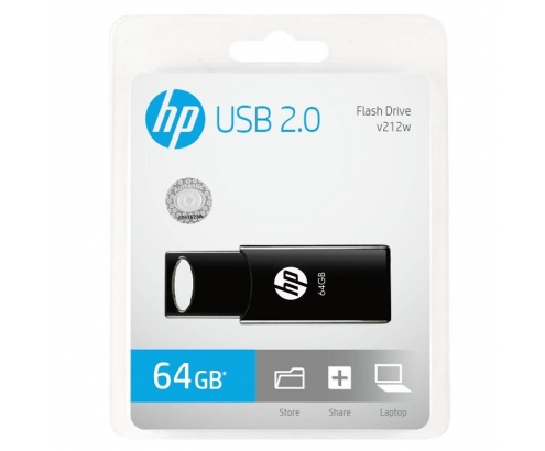 PENDRIVE HP 64GB USB2.0 V212 NEGRO