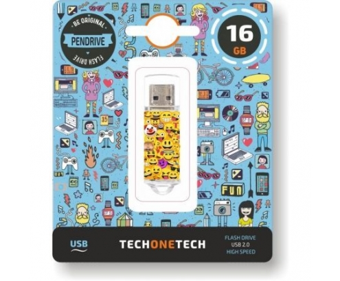 PENDRIVE TECH ONE TECH EMOJIS USB 2.0 16GB TEC4501-16