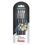 Pentel Dual Metallic Bolígrafo cilíndrico Negro, Azul, Oro, Plata 4 pieza(s)