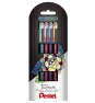 Pentel Dual Metallic Bolígrafo cilíndrico Verde, Naranja, Rosa, Violeta 4 pieza(s)