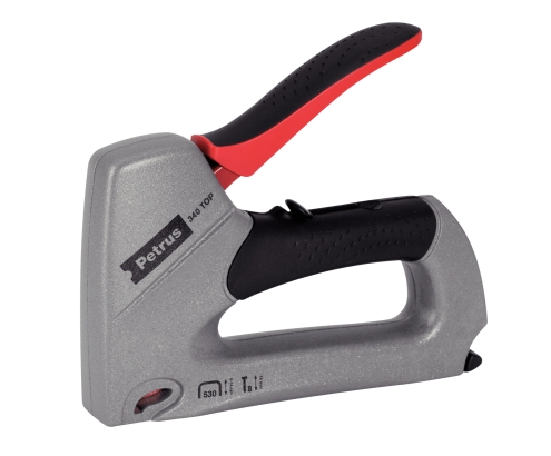 Petrus 66787 grapadora manual Negro, Rojo, Plata