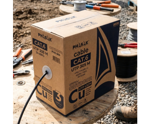 Phasak Bobina de cable de red exterior S-FTP Cat.6A cobre 100% sólido LSZH 305 m gris – PHR 669 |