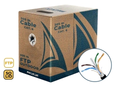 Phasak Bobina de cable de red FTP Cat.6 exterior CCA AWG23 305 m – P...
