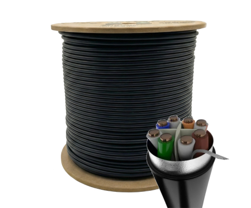 Phasak BOBINA DE CABLE RJ45 FTP PHR 672 CAT.6/ 305M/ GRIS cable de red Negro Cat6 F/UTP (FTP)