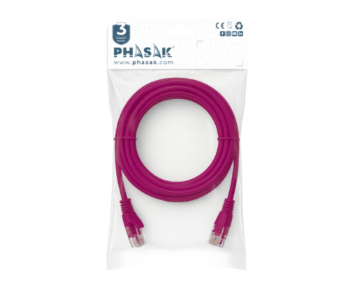 Phasak Cable de Red 100% Cu Cat.6 UTP Sólido Violeta 0.25 M