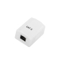 Phasak Cajade superficie RJ45 UTP Cat.6 Dual entrada inferior blanca - PHK 1010