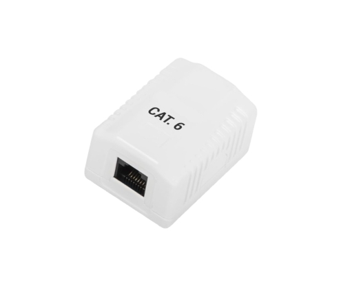 Phasak Cajade superficie RJ45 UTP Cat.6 Dual entrada inferior blanca - PHK 1010