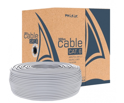 Phasak PHR 6301 cable de red Gris 305 m Cat6 U/UTP (UTP)