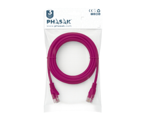 Phasak Cable de Red 100% Cu Cat.6 UTP Sólido Violeta 7 M