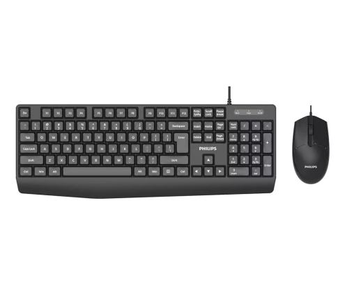 Philips 2000 series SPT6237B/85 teclado Ratón incluido Universal USB QWERTY Negro