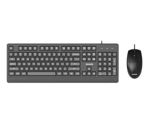 Philips 2000 series SPT6247B/85 teclado Ratón incluido Universal USB QWERTY Inglés Negro