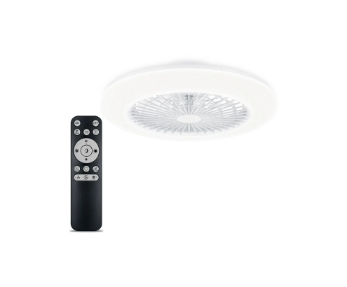 Philips Amigo Flat Fan Ceiling IR RD Ventilador de Techo con Luz LED Hasta 6500K - Aspas Integradas - 25W Ventilador + 60W Luz - Mando a Distancia - Color Blanco