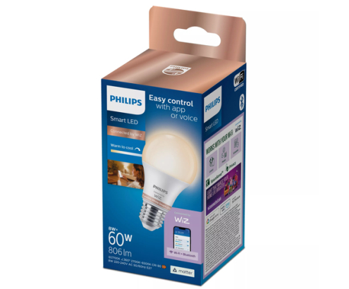 Philips Bombilla LED inteligente A60, base E27, 806 lm