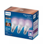 Philips Bombilla LED inteligente RGB A60, base E27, 806 lm, paq. 3
