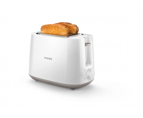 Philips Daily Collection Tostador con 8 ajustes y rejilla calientabollos integrada Blanco