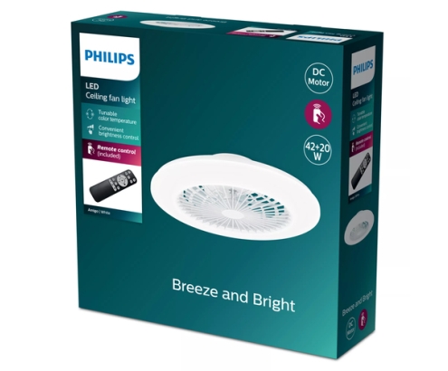Philips Plafón con ventilador Amigo 60+25 W