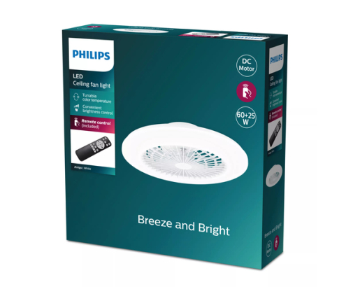 Philips Plafón con ventilador Amigo 60+25 W