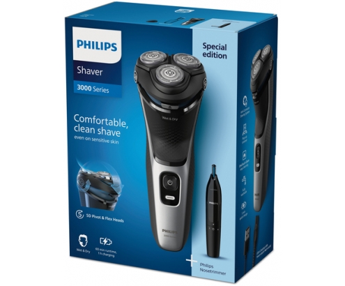 Philips Shaver 3000 Series S3143/02 Afeitadora eléctrica en seco y en mojado