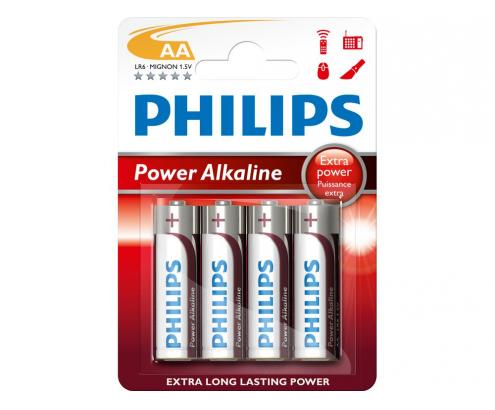 PILAS PHILIPS AA POWER ALKALINE 4 UDS LR6P4B/10
