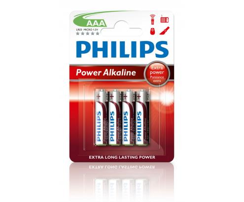 PILAS PHILIPS AAA POWER ALKALINE 4 UDS LR03P4B/10
