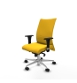 Piqueras y Crespo Albacete confidente sincro similpiel amarillo brazos 1D base aluminio ruedas 65 mm nailon
