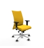 Piqueras y Crespo Albacete confidente sincro similpiel amarillo brazos 1D base aluminio ruedas 65mm engomadas
