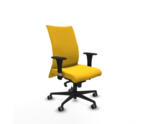 Piqueras y Crespo Albacete confidente sincro similpiel amarillo brazos 1D base nailon ruedas 65mm engomadas