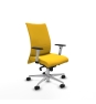 Piqueras y Crespo Albacete confidente sincro similpiel amarillo brazos 1D blancos base aluminio ruedas 65 mm nailon