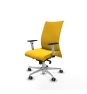 Piqueras y Crespo Albacete confidente sincro similpiel amarillo brazos 1D blancos base aluminio ruedas 65mm engomadas