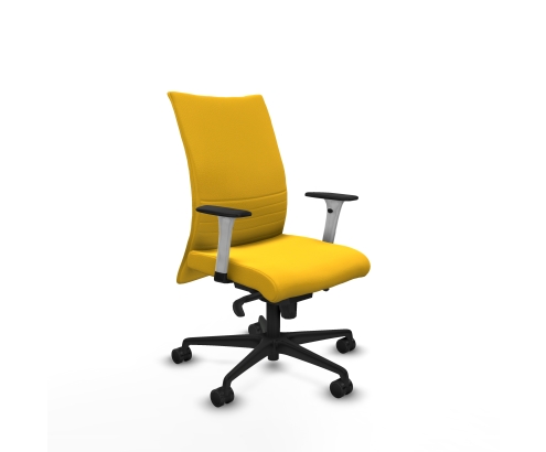 Piqueras y Crespo Albacete confidente sincro similpiel amarillo brazos 1D blancos base nailon ruedas 65 mm nailon
