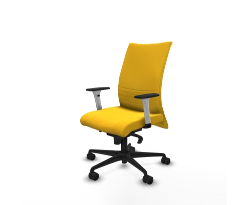 Piqueras y Crespo Albacete confidente sincro similpiel amarillo brazos 1D blancos base nailon ruedas 65 mm nailon
