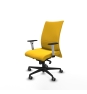 Piqueras y Crespo Albacete confidente sincro similpiel amarillo brazos 1D blancos base nailon ruedas 65mm engomadas
