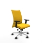 Piqueras y Crespo Albacete confidente sincro similpiel amarillo brazos 2D base aluminio ruedas 65 mm nailon