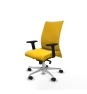 Piqueras y Crespo Albacete confidente sincro similpiel amarillo brazos 2D base aluminio ruedas 65 mm nailon