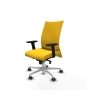 Piqueras y Crespo Albacete confidente sincro similpiel amarillo brazos 2D base aluminio ruedas 65mm engomadas