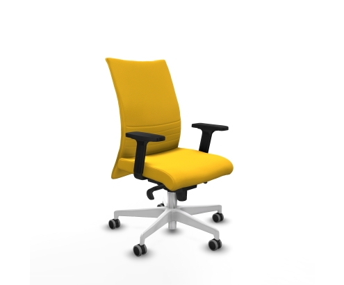 Piqueras y Crespo Albacete confidente sincro similpiel amarillo brazos 2D base blanca ruedas 65mm engomadas