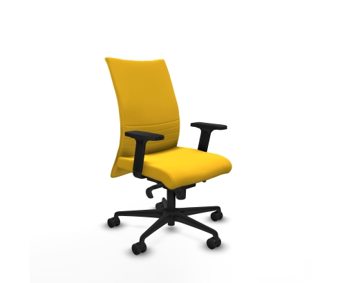 Piqueras y Crespo Albacete confidente sincro similpiel amarillo brazos 2D base nailon ruedas 65 mm nailon