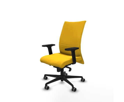 Piqueras y Crespo Albacete confidente sincro similpiel amarillo brazos 2D base nailon ruedas 65mm engomadas