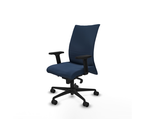 Piqueras y Crespo Albacete confidente sincro similpiel azul marino brazos 2D base nailon ruedas 65 mm nailon