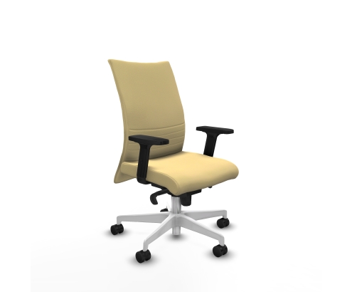 Piqueras y Crespo Albacete confidente sincro similpiel crema brazos 2D base blanca ruedas 65 mm nailon