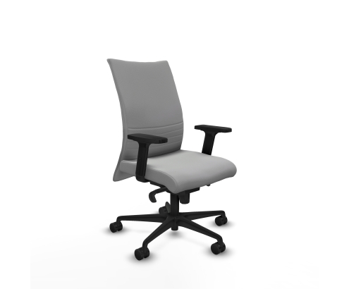 Piqueras y Crespo Albacete confidente sincro similpiel gris claro brazos 2D base nailon ruedas 65 mm nailon