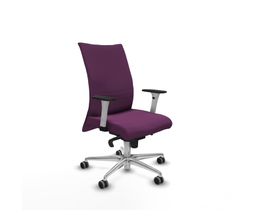 Piqueras y Crespo Albacete confidente sincro similpiel morado brazos 1D blancos base aluminio ruedas 65mm engomadas