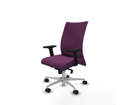 Piqueras y Crespo Albacete confidente sincro similpiel morado brazos 2D base aluminio ruedas 65 mm nailon
