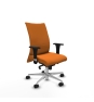 Piqueras y Crespo Albacete confidente sincro similpiel naranja brazos 1D base aluminio ruedas 65 mm nailon