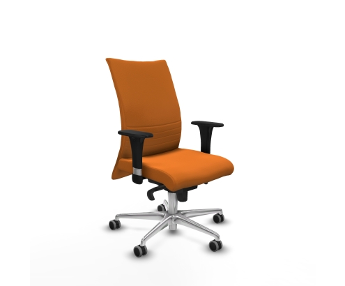 Piqueras y Crespo Albacete confidente sincro similpiel naranja brazos 1D base aluminio ruedas 65mm engomadas