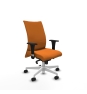 Piqueras y Crespo Albacete confidente sincro similpiel naranja brazos 1D base blanca ruedas 65 mm nailon