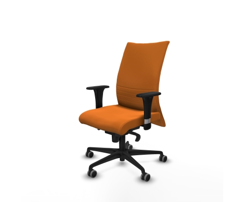 Piqueras y Crespo Albacete confidente sincro similpiel naranja brazos 1D base nailon ruedas 65mm engomadas