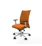 Piqueras y Crespo Albacete confidente sincro similpiel naranja brazos 1D blancos base aluminio ruedas 65 mm nailon