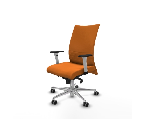 Piqueras y Crespo Albacete confidente sincro similpiel naranja brazos 1D blancos base aluminio ruedas 65mm engomadas